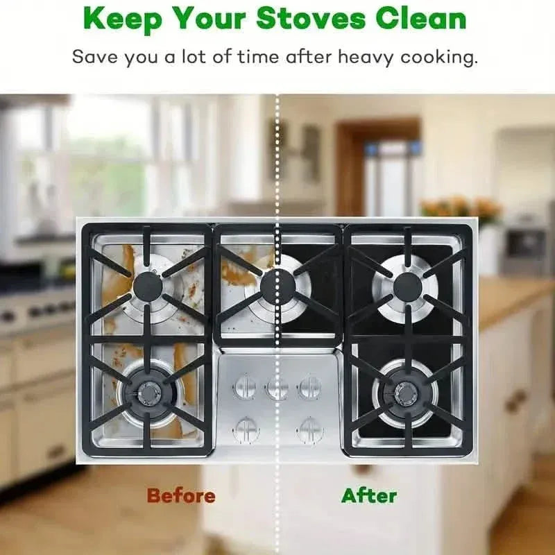 4-Pack: Gas Stove Burner Covers - Reusable Non-Stick PVC Stovetop Protector Liners - A-1 Thread Vault