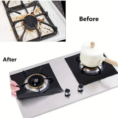 4-Pack: Gas Stove Burner Covers - Reusable Non-Stick PVC Stovetop Protector Liners - A-1 Thread Vault