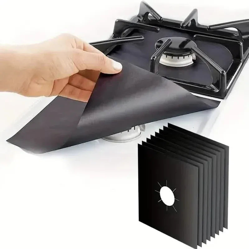 4-Pack: Gas Stove Burner Covers - Reusable Non-Stick PVC Stovetop Protector Liners - A-1 Thread Vault