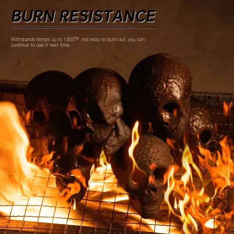 4-Pack: Halloween Fire Pit Skull Ceramic Props - A-1 Thread Vault