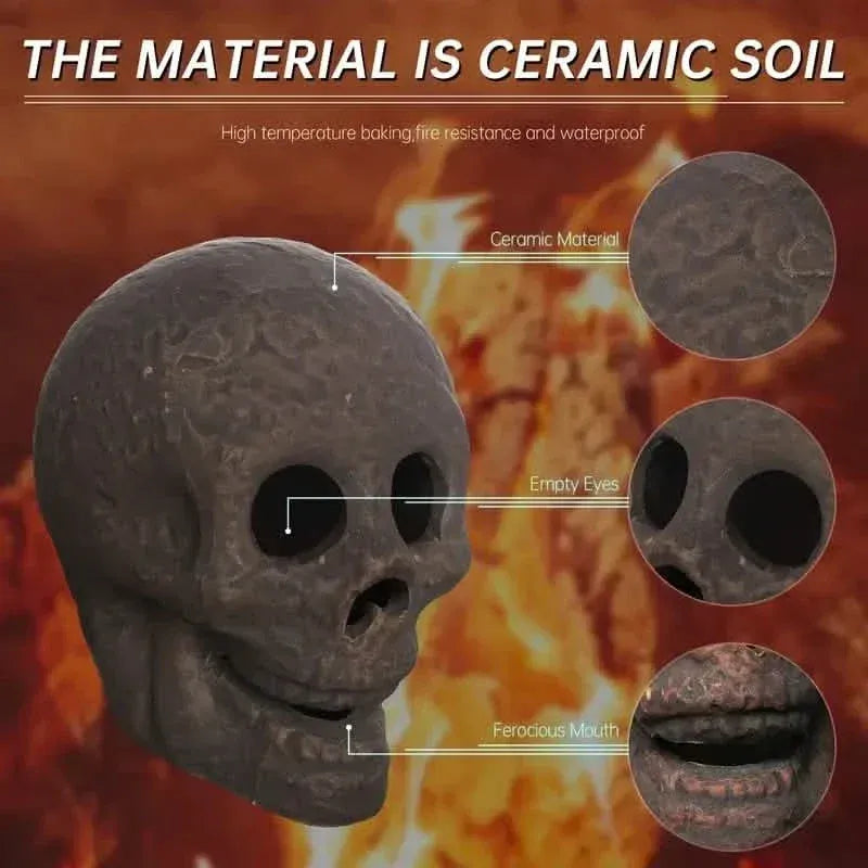 4-Pack: Halloween Fire Pit Skull Ceramic Props - A-1 Thread Vault