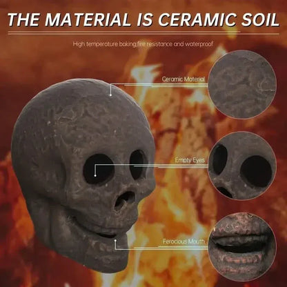 4-Pack: Halloween Fire Pit Skull Ceramic Props - A-1 Thread Vault