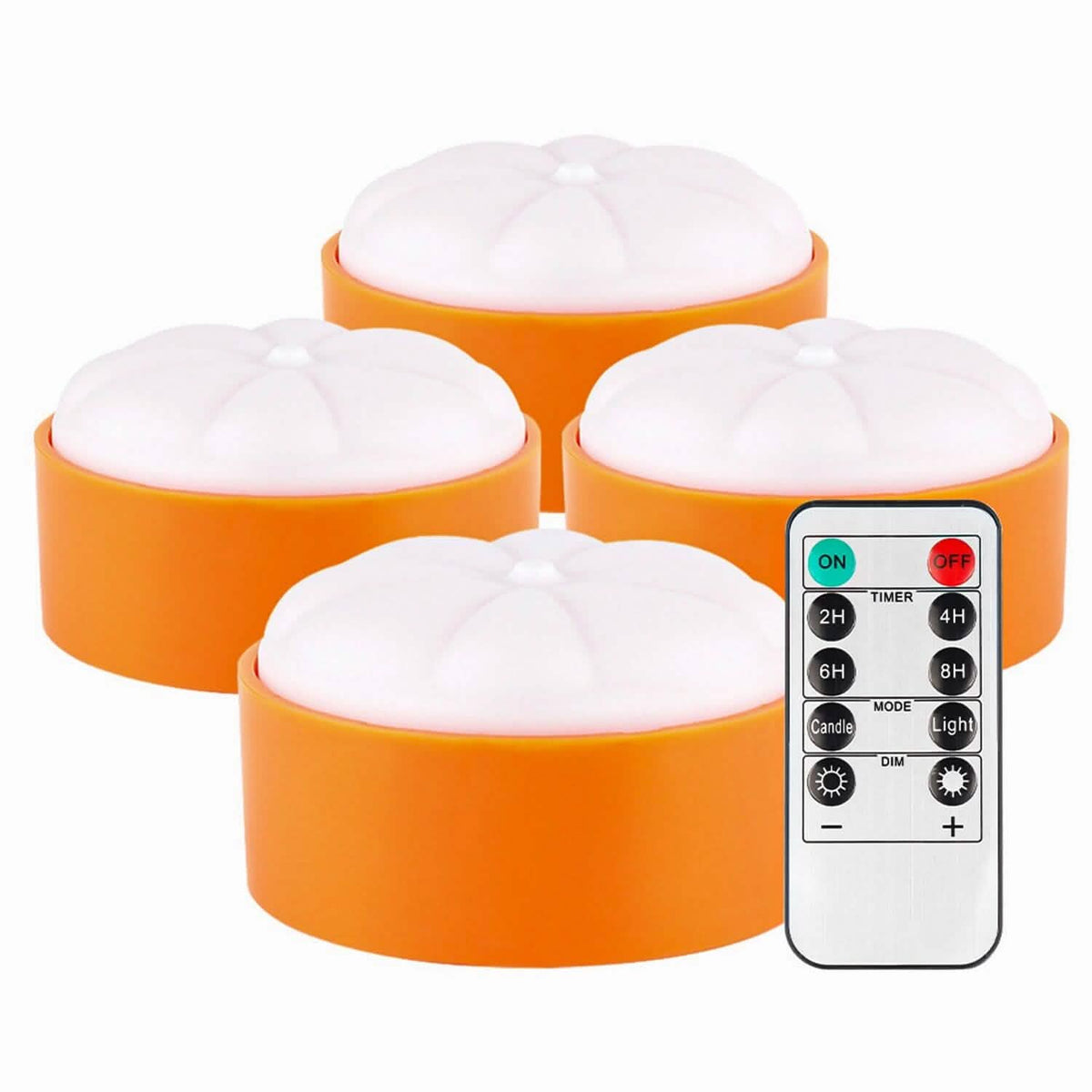 4-Pack: Halloween LED Pumpkin Lights Battery Operated with 2 Light Modes 4 Timer Setting - A-1 Thread Vault