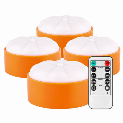 4-Pack: Halloween LED Pumpkin Lights Battery Operated with 2 Light Modes 4 Timer Setting - A-1 Thread Vault