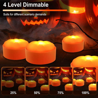 4-Pack: Halloween LED Pumpkin Lights Battery Operated with 2 Light Modes 4 Timer Setting - A-1 Thread Vault