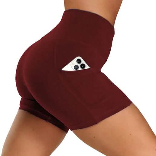 4-Pack: High Waist Soft Yoga Shorts for Women with 2 Side Pockets - A-1 Thread Vault