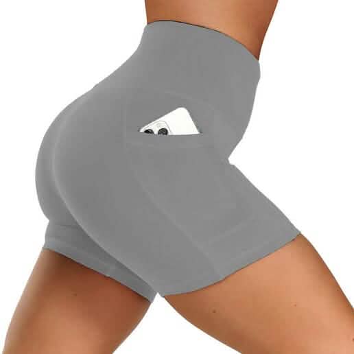 4-Pack: High Waist Soft Yoga Shorts for Women with 2 Side Pockets - A-1 Thread Vault