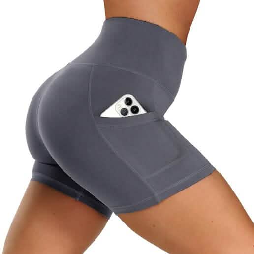 4-Pack: High Waist Soft Yoga Shorts for Women with 2 Side Pockets - A-1 Thread Vault