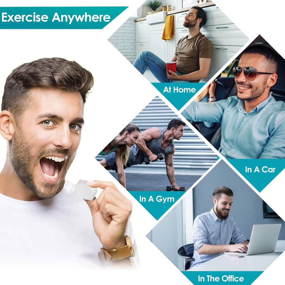 4-Pack: Jawline Exerciser with 3 Resistance Levels - A-1 Thread Vault