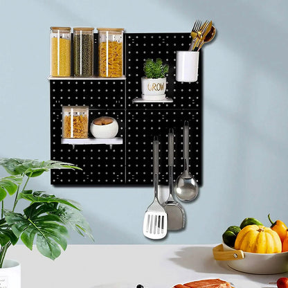 4-Pack: Metal Black Pegboard Wall Organizer with 1" Spacing 1/4" Hole - A-1 Thread Vault
