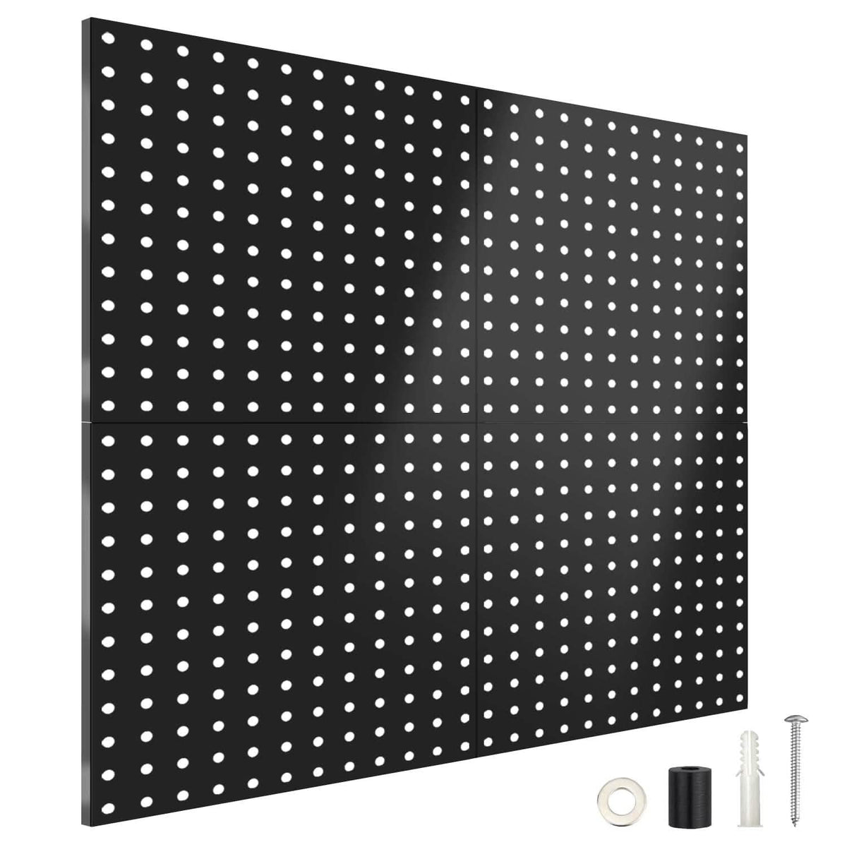 4-Pack: Metal Black Pegboard Wall Organizer with 1" Spacing 1/4" Hole - A-1 Thread Vault