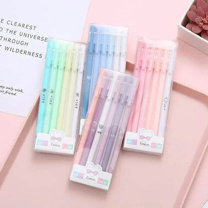 4-Pack: Morandi Color Gel Pen Kawaii Office School Student Stationery Supplies - A-1 Thread Vault