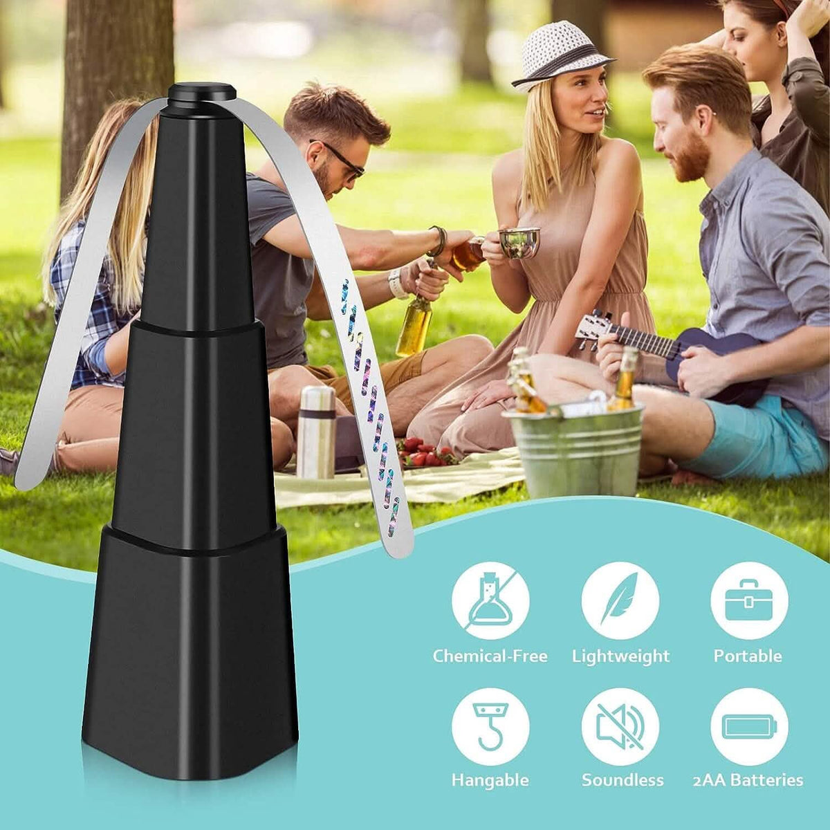 4-Pack: Portable Table Top Fly Fan Fly Spinner with Holographic Blades - A-1 Thread Vault