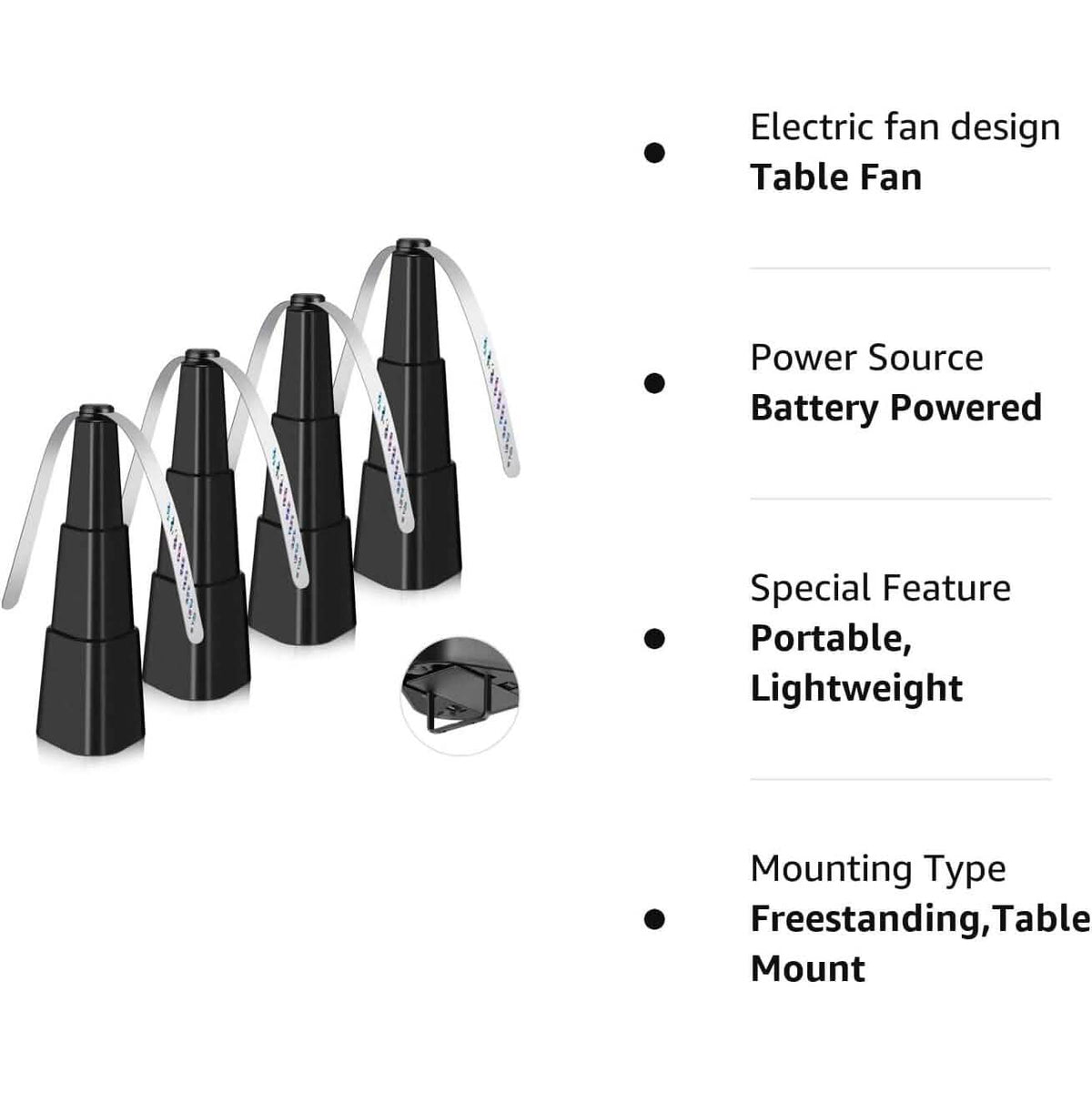 4-Pack: Portable Table Top Fly Fan Fly Spinner with Holographic Blades - A-1 Thread Vault