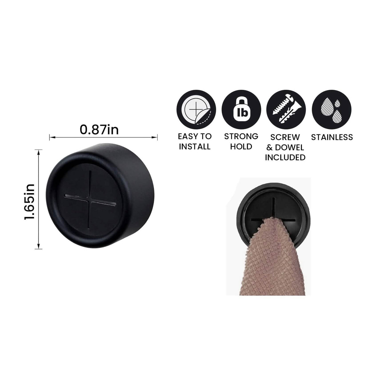 4-Pack: Portable Towel Holder Hooks Tool Kitchen Organization, Bathroom Accessories Gadget - A-1 Thread Vault