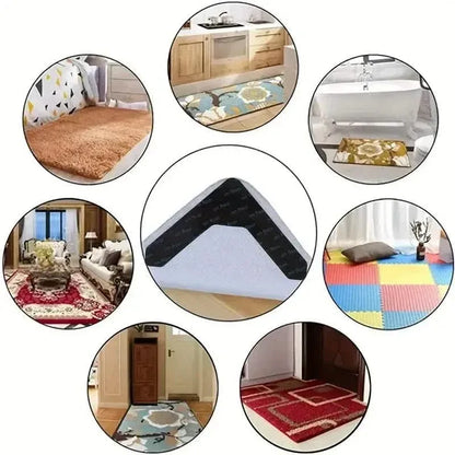 4-Pack: Reusable Non-Slip Carpet Rug Stickers - A-1 Thread Vault