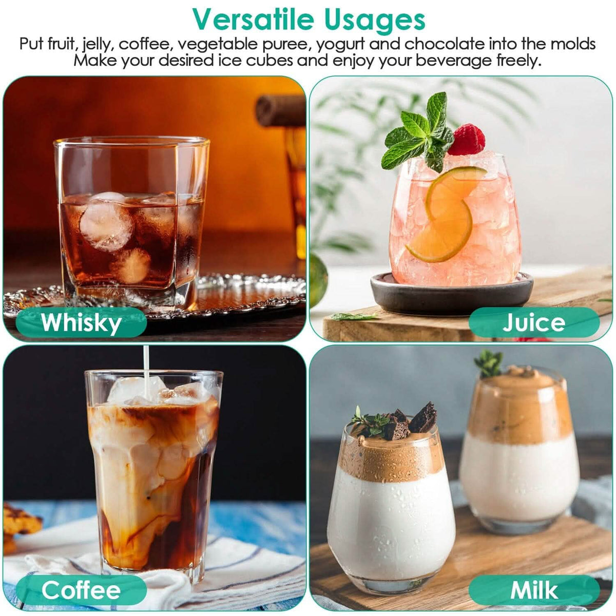 4-Pack: Small Ice Cube Maker Mold with Lid Bin - A-1 Thread Vault