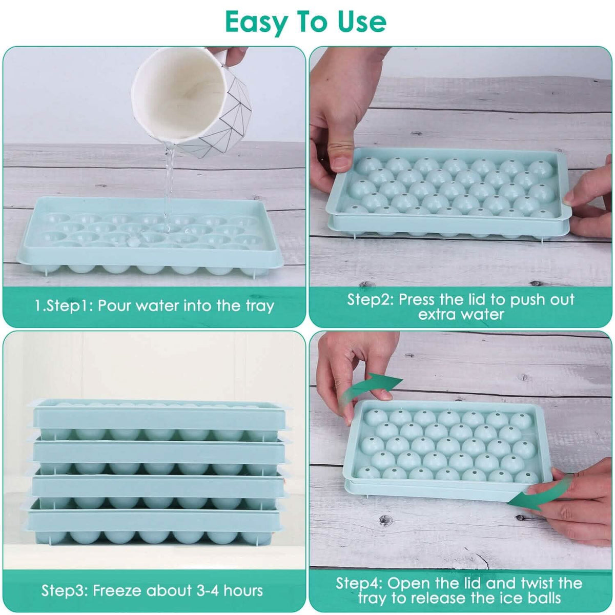 4-Pack: Small Ice Cube Maker Mold with Lid Bin - A-1 Thread Vault