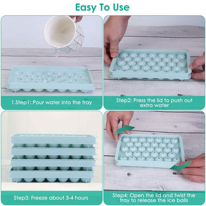 4-Pack: Small Ice Cube Maker Mold with Lid Bin - A-1 Thread Vault