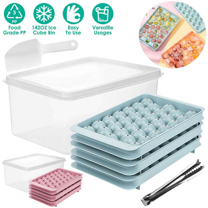 4-Pack: Small Ice Cube Maker Mold with Lid Bin - A-1 Thread Vault