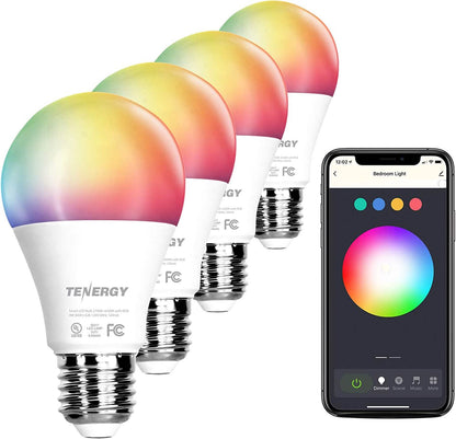 4-Pack: Smart WiFi LED Light Bulb with White and Color Changing Light Bulb - A-1 Thread Vault