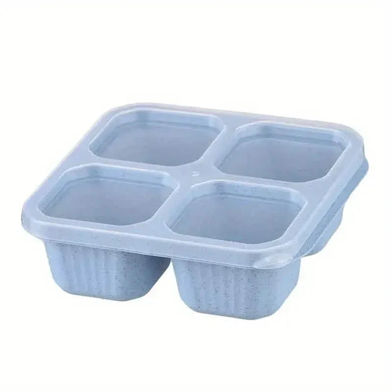 4-Pack: Snack Container With 4 Compartments, Divided Bento Lunch Box With Transparent Lids - A-1 Thread Vault