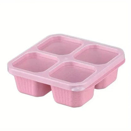 4-Pack: Snack Container With 4 Compartments, Divided Bento Lunch Box With Transparent Lids - A-1 Thread Vault