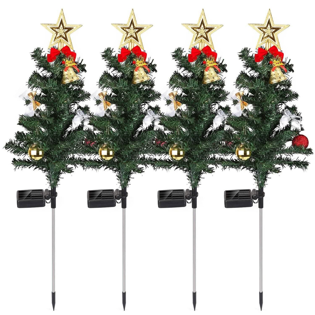 4-Pack: Solar Christmas Tree Lights Garden Decorations - A-1 Thread Vault