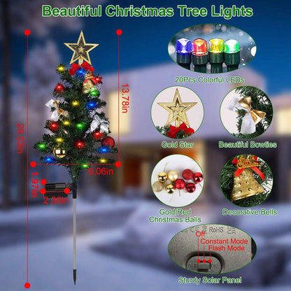 4-Pack: Solar Christmas Tree Lights Garden Decorations - A-1 Thread Vault