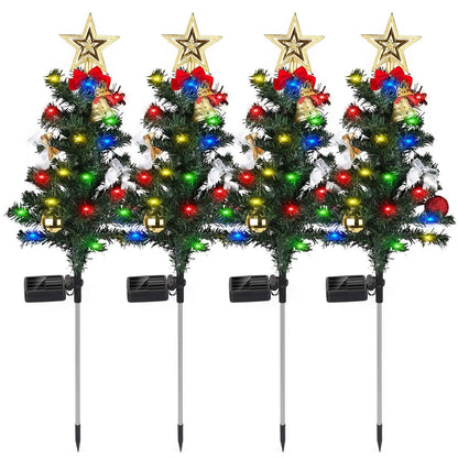 4-Pack: Solar Christmas Tree Lights Garden Decorations - A-1 Thread Vault