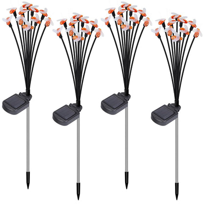 4-Pack: Solar Powered Stake Bee Light 2 Lighting Mode Lifelike Firefly - A-1 Thread Vault