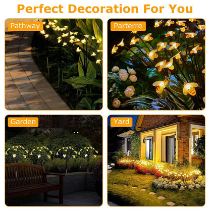 4-Pack: Solar Powered Stake Bee Light 2 Lighting Mode Lifelike Firefly - A-1 Thread Vault