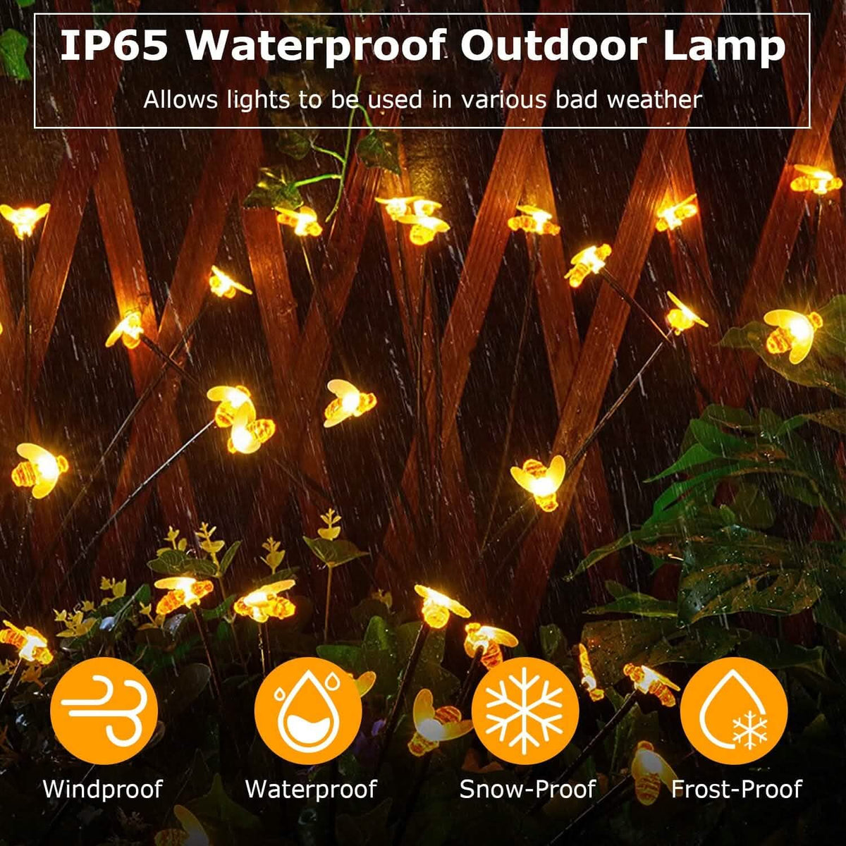 4-Pack: Solar Powered Stake Bee Light 2 Lighting Mode Lifelike Firefly - A-1 Thread Vault