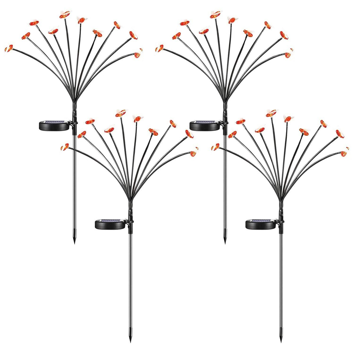 4-Pack: Solar Powered Stake Bee Light 2 Lighting Mode Lifelike Firefly - A-1 Thread Vault