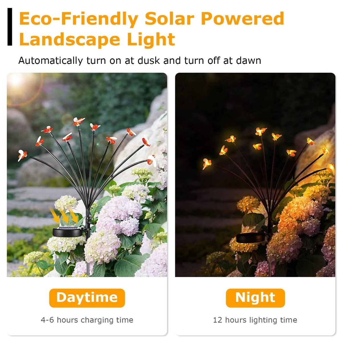 4-Pack: Solar Powered Stake Bee Light 2 Lighting Mode Lifelike Firefly - A-1 Thread Vault