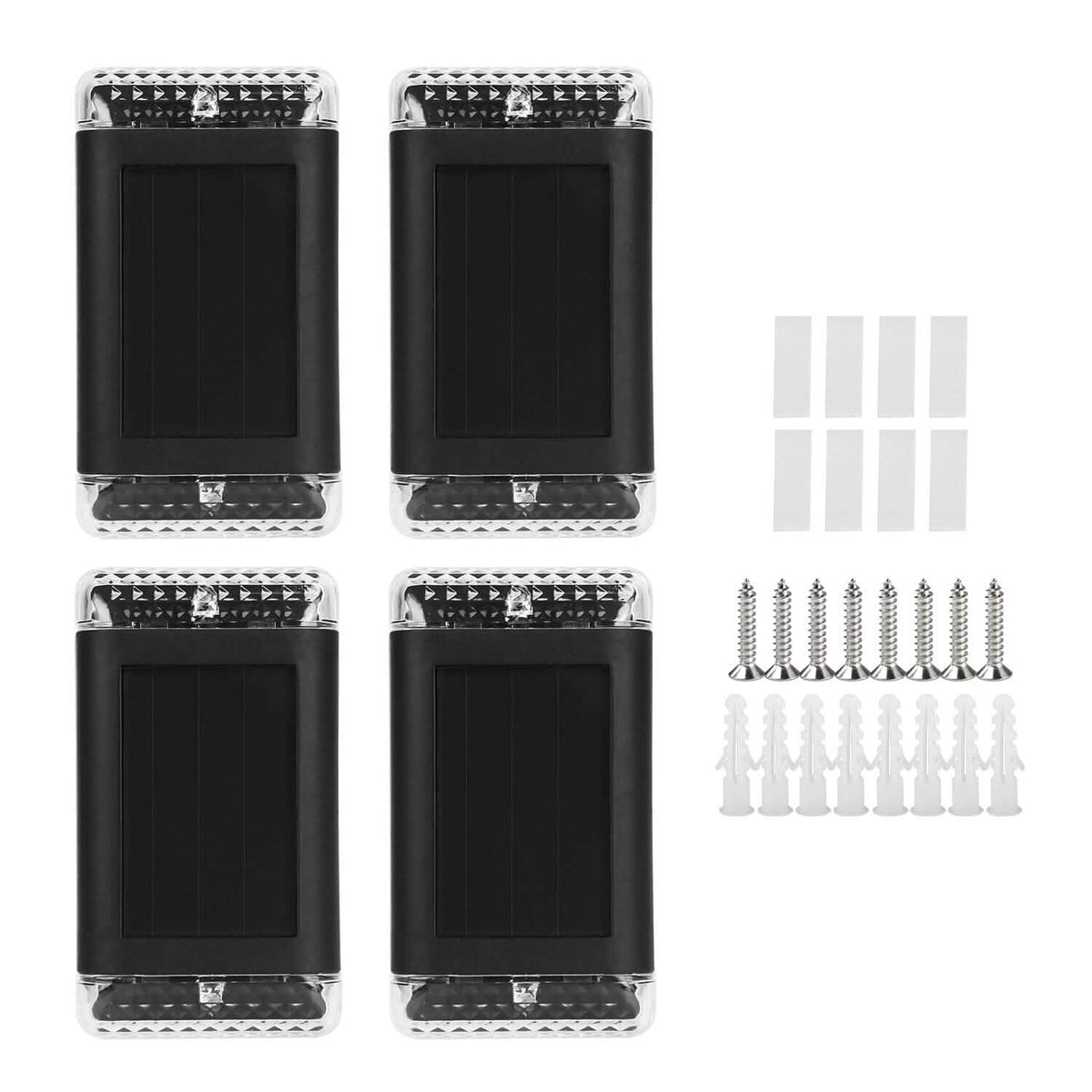 4-Pack: Solar Powered Wall Sconce Light IP55 Rechargeable Optical Sensor Lamp - A-1 Thread Vault