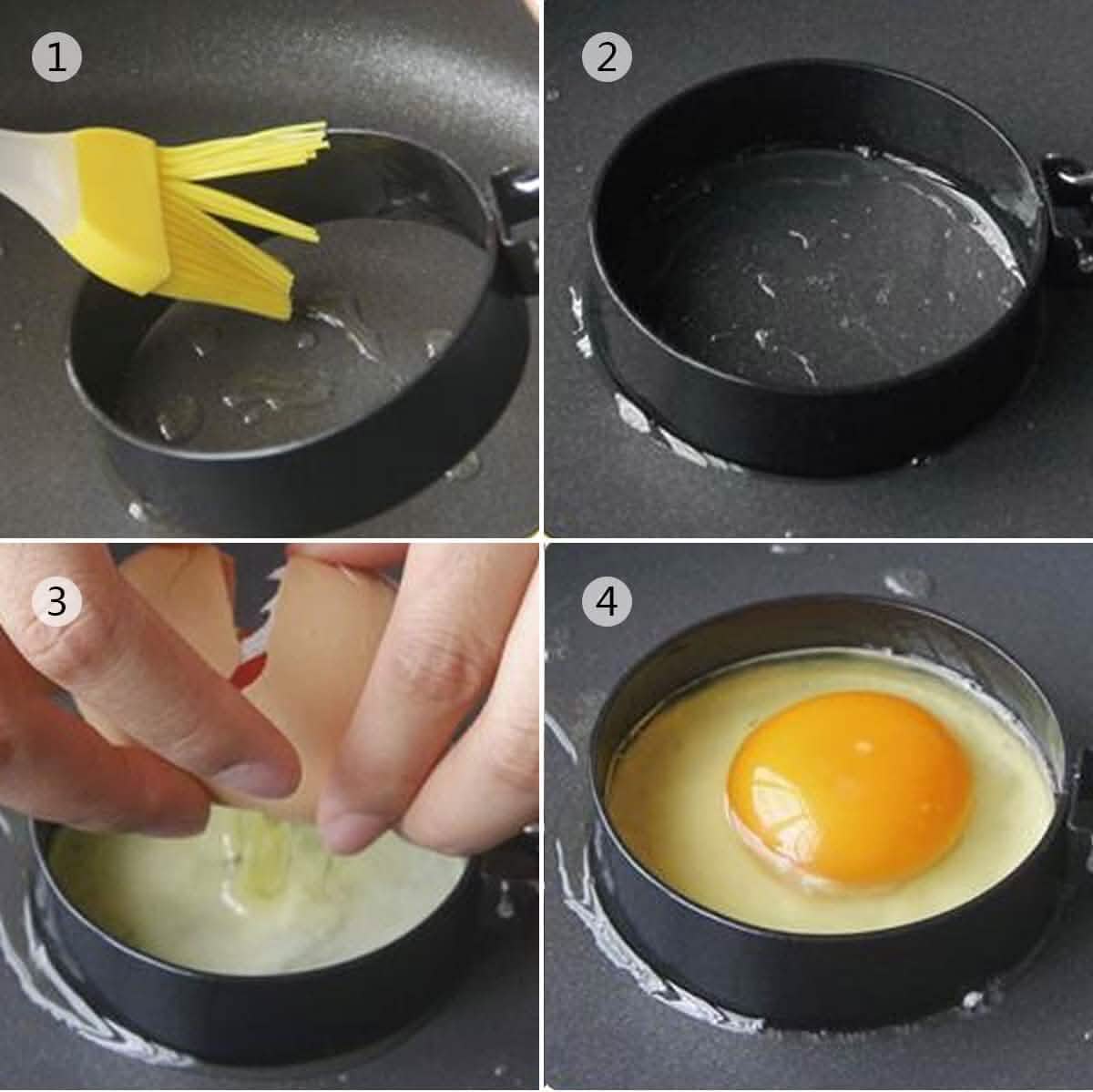 4-Pack: Stainless Steel Egg Non-Stick Omelet Ring - A-1 Thread Vault