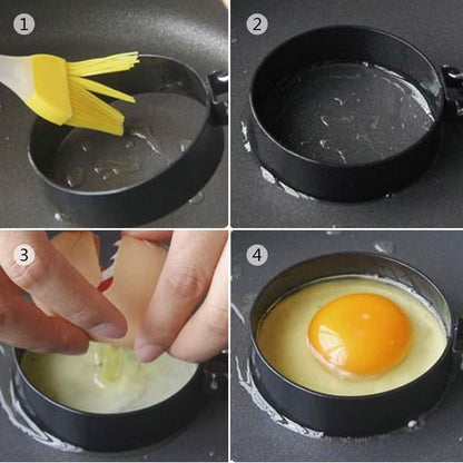 4-Pack: Stainless Steel Egg Non-Stick Omelet Ring - A-1 Thread Vault