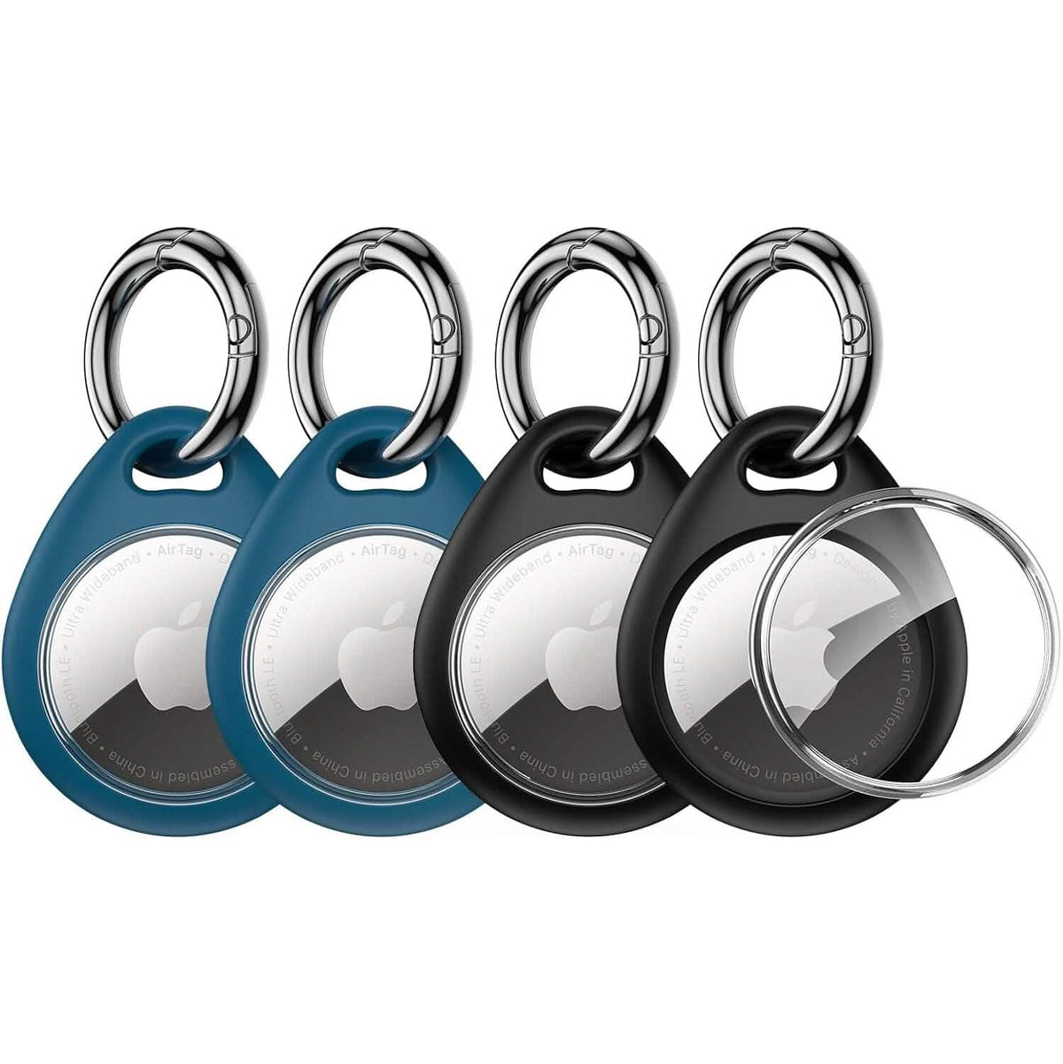 4-Pack: UNBREAKcable Apple AirTag Holder with All Metal Keychain Key Ring Clip (Refurbished) - A-1 Thread Vault