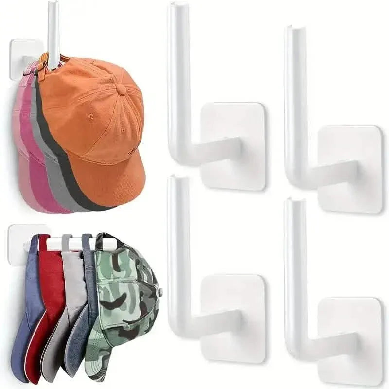 4-Pack: Wall Hat Rack, L-Shaped Storage Rack with Strong Adhesive - A-1 Thread Vault