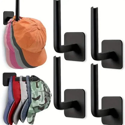 4-Pack: Wall Hat Rack, L-Shaped Storage Rack with Strong Adhesive - A-1 Thread Vault