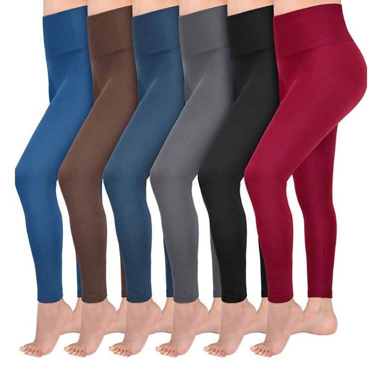 4-Pack: Women’s Fleece Lined Leggings High Waist (One Size) - A-1 Thread Vault