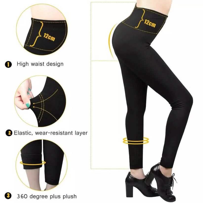 4-Pack: Women’s Fleece Lined Leggings High Waist (One Size) - A-1 Thread Vault