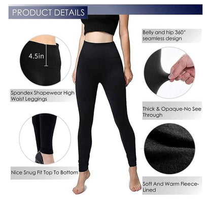 4-Pack: Women’s Fleece Lined Leggings High Waist (One Size) - A-1 Thread Vault