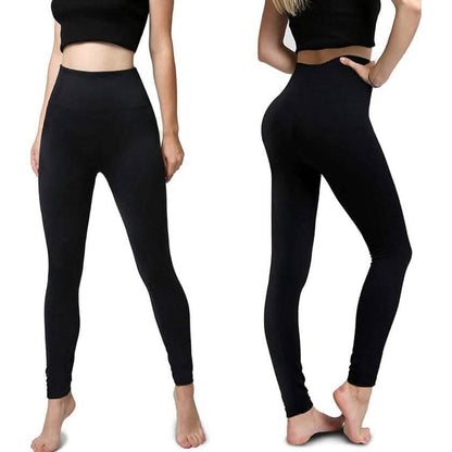4-Pack: Women’s Fleece Lined Leggings High Waist (One Size) - A-1 Thread Vault