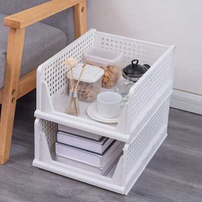 4-Packs: Plastic Storage Box Closet Organizer Foldable Storage with Slide Rail Push-Pull - A-1 Thread Vault