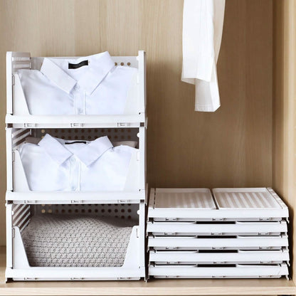4-Packs: Plastic Storage Box Closet Organizer Foldable Storage with Slide Rail Push-Pull - A-1 Thread Vault