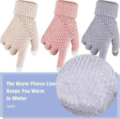 4-Pair: Women's Winter Touch Screen Gloves Warm Fleece - A-1 Thread Vault
