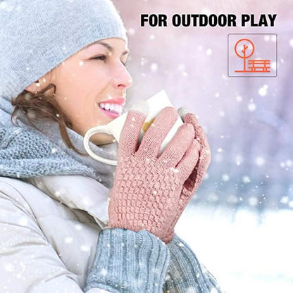 4-Pair: Women's Winter Touch Screen Gloves Warm Fleece - A-1 Thread Vault