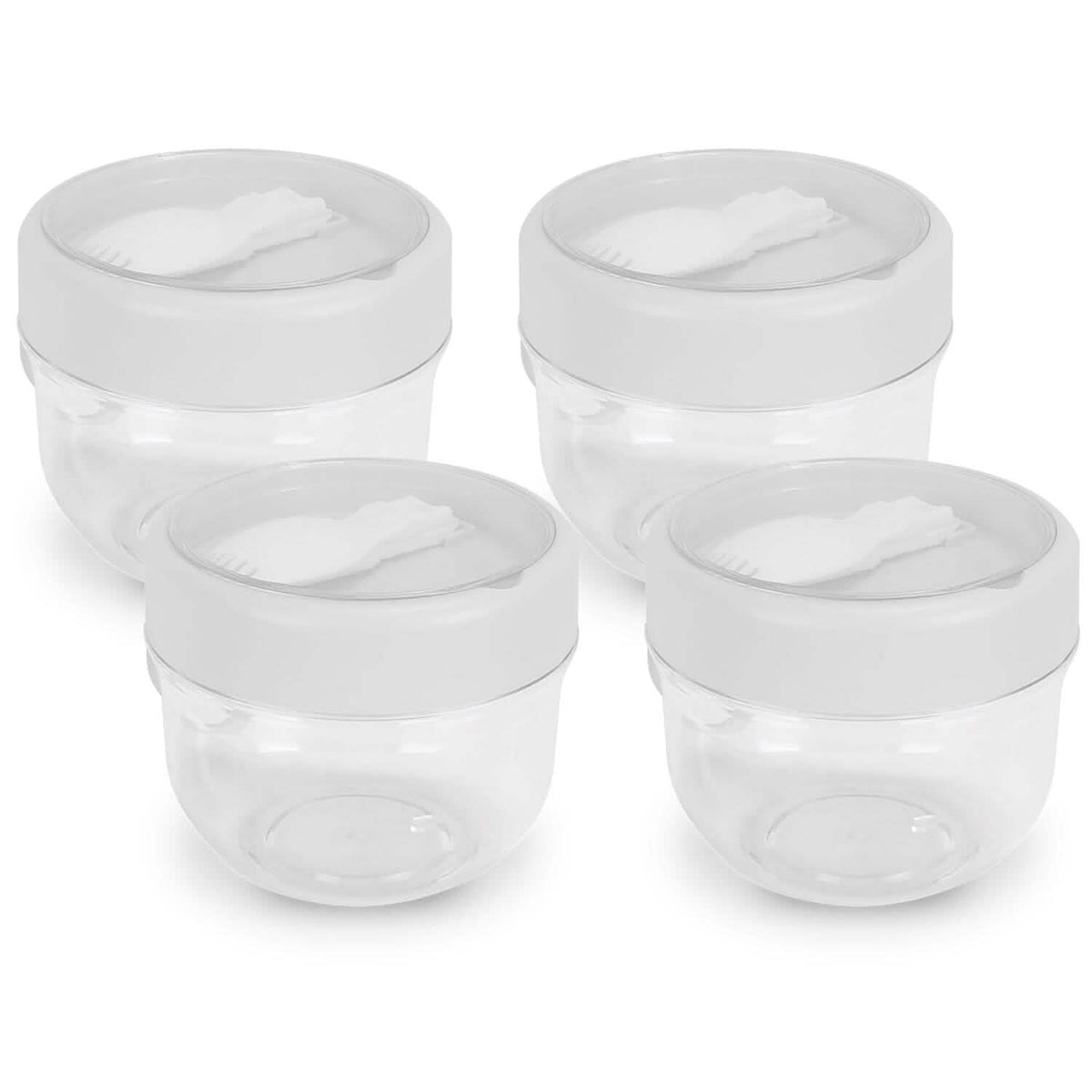 4-Piece: 20 Oz Oat Containers with Lids and Folding Spoons - A-1 Thread Vault
